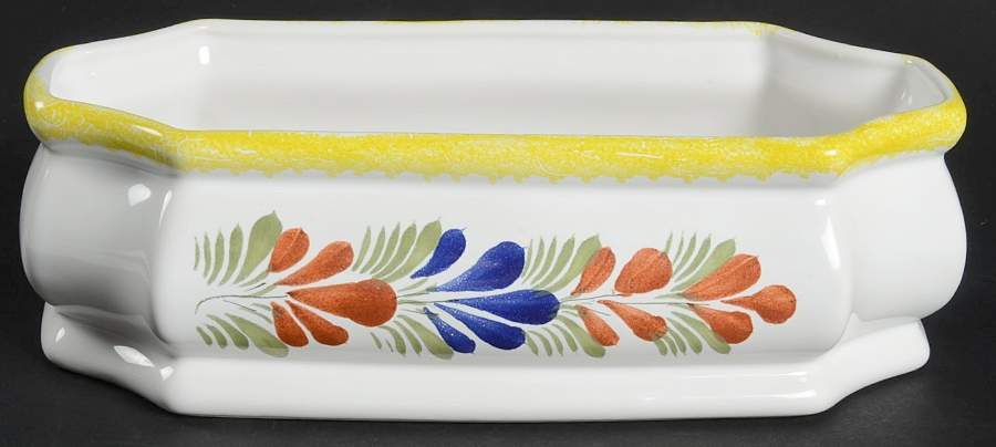 Henriot (Lady Or Man Center) 8" Rectangular Planter by Quimper-1