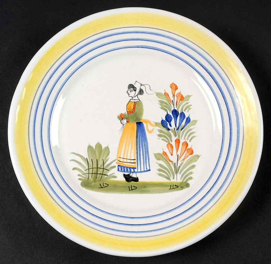 Henriot (Lady Or Man Center) Salad Plate by Quimper-1
