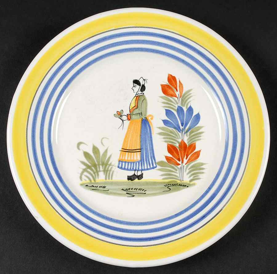 Henriot (Lady Or Man Center) Salad Plate by Quimper-1