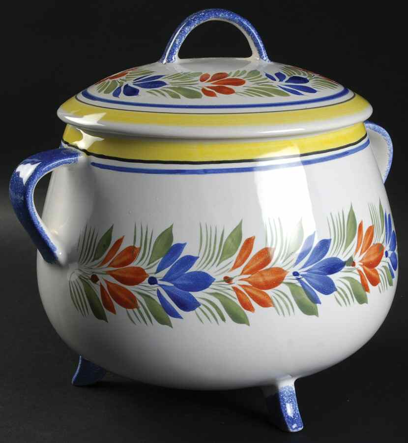 Henriot (Lady Or Man Center) Tureen & Lid by Quimper-1
