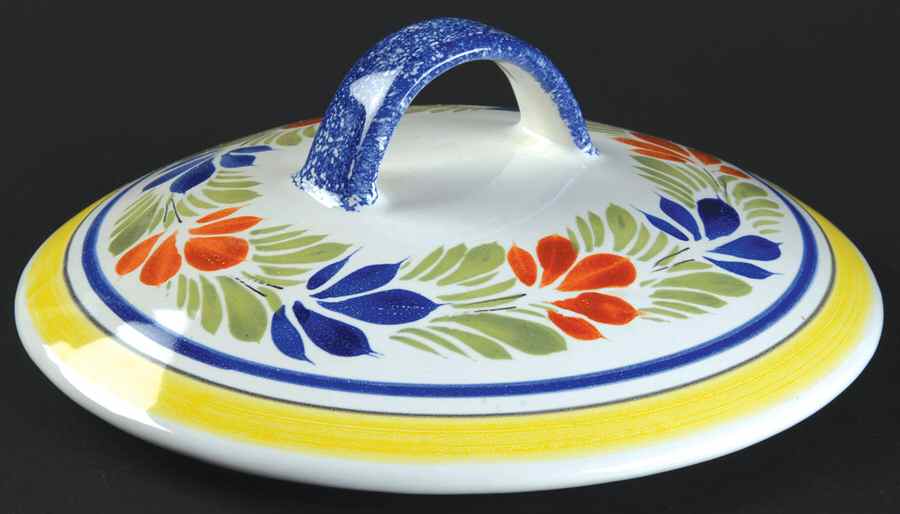 Henriot (Lady Or Man Center) Lid for Tureen by Quimper-1