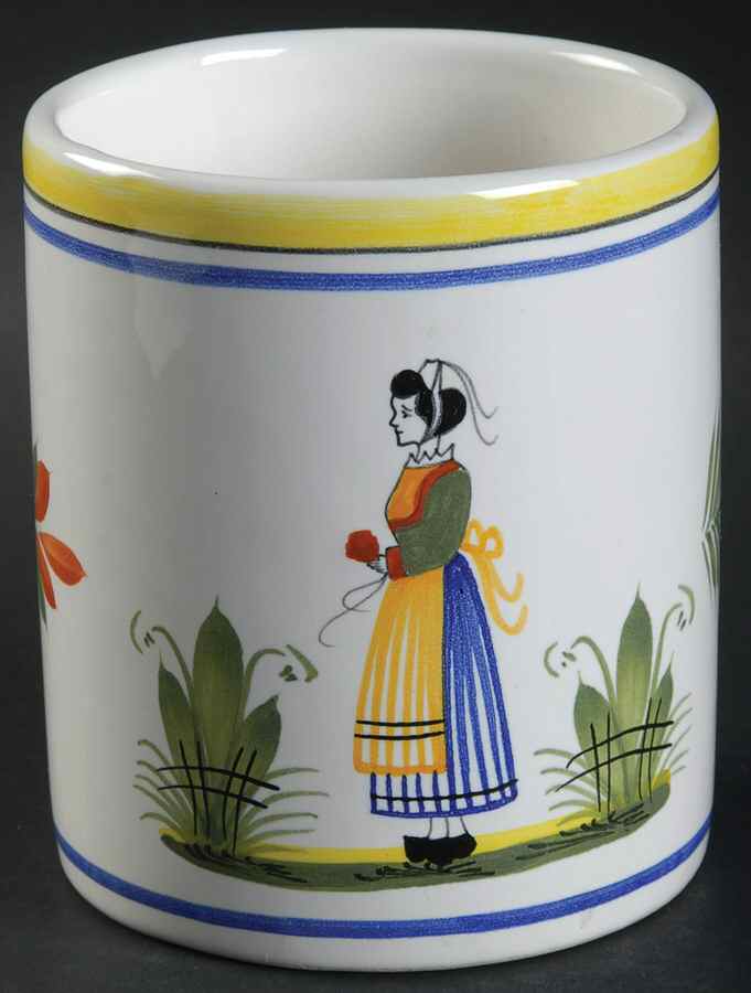 Henriot (Lady Or Man Center) Pencil/Pen Holder/Cup by Quimper-1