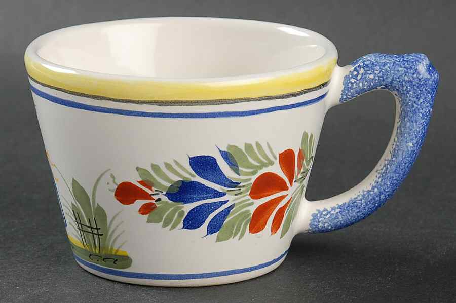 Henriot (Lady Or Man Center) Flat Cup by Quimper-1