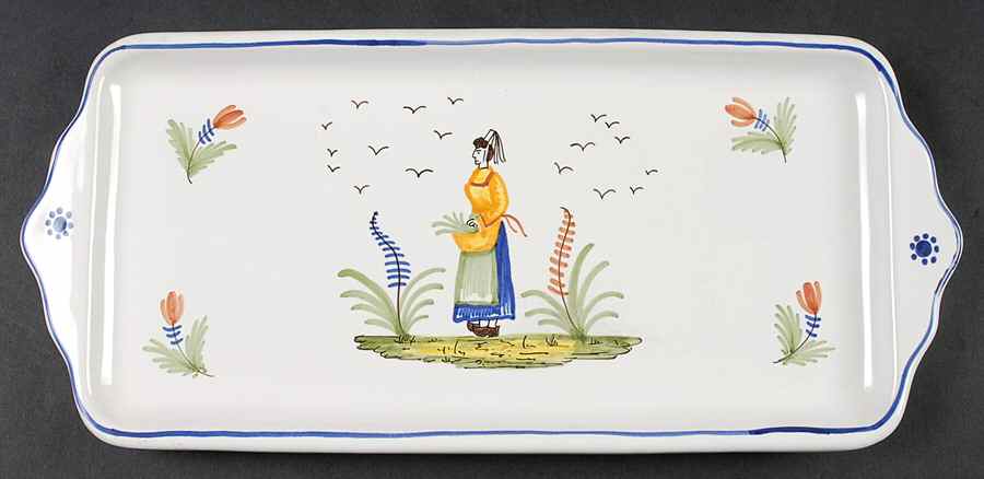 Henriot (Lady Or Man Center) 14" Bread Tray by Quimper-1