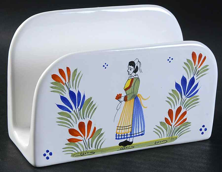 Henriot (Lady Or Man Center) Napkin Holder by Quimper-1