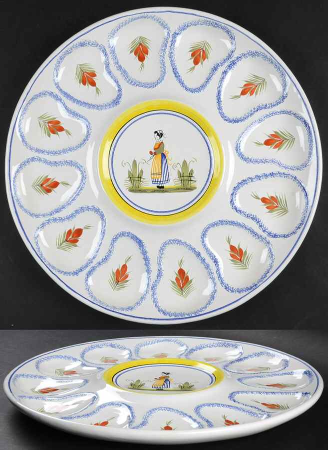 Henriot (Lady Or Man Center) Oyster Platter by Quimper-1