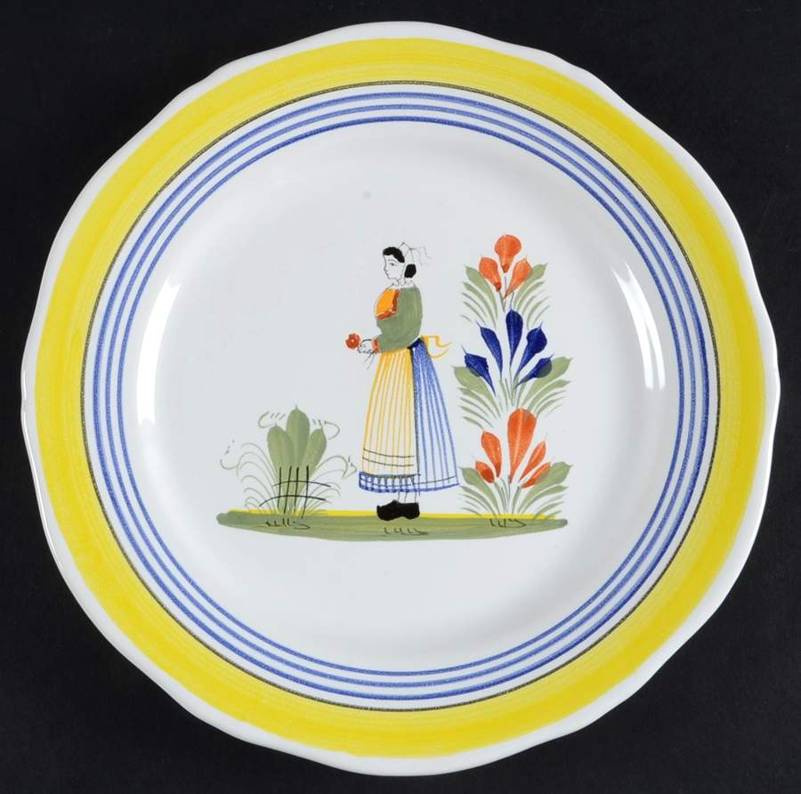 Henriot (Lady Or Man Center) Salad Plate by Quimper-1