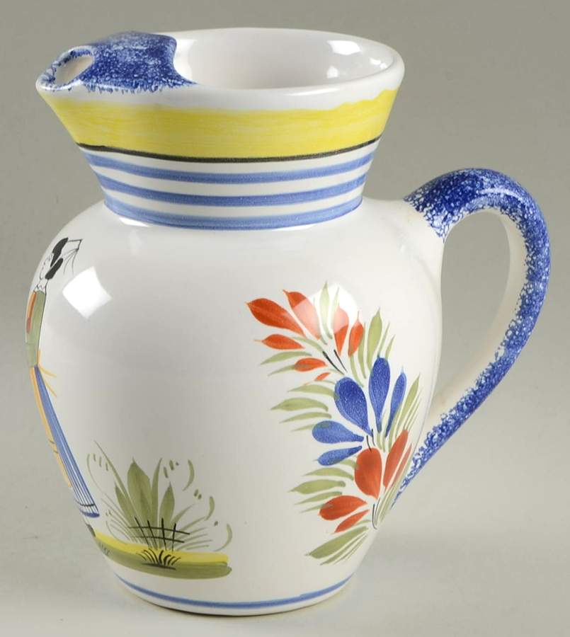 Henriot (Lady Or Man Center) Ice Lipped Pitcher by Quimper-1
