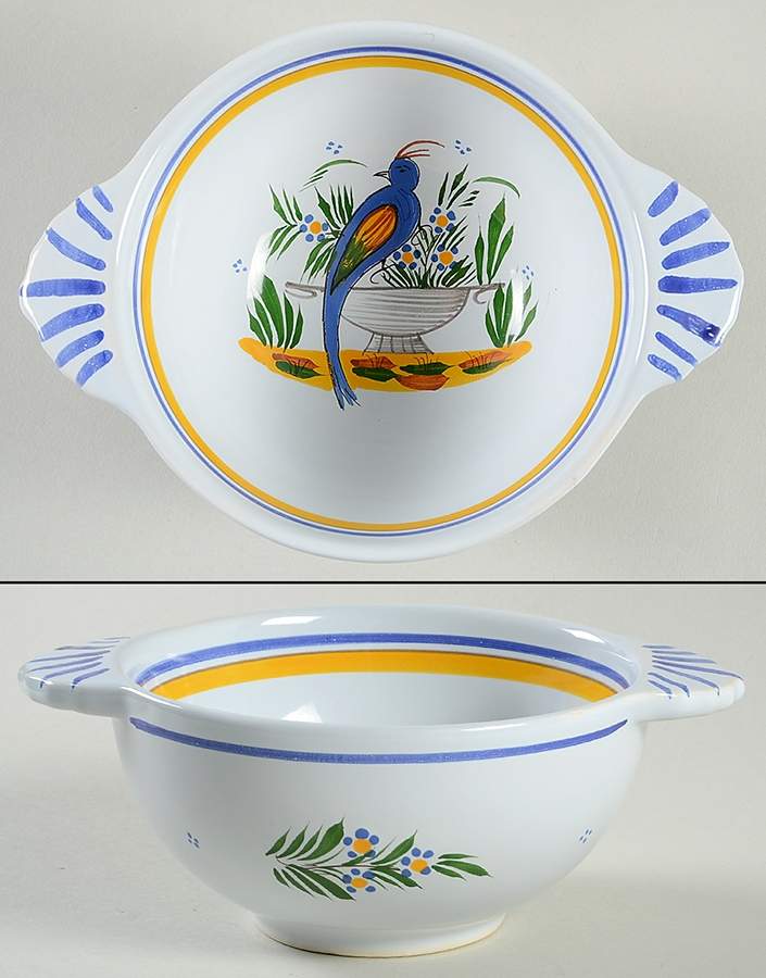 Jardin D'Ete Lugged Soup/Cereal Bowl by Quimper-1