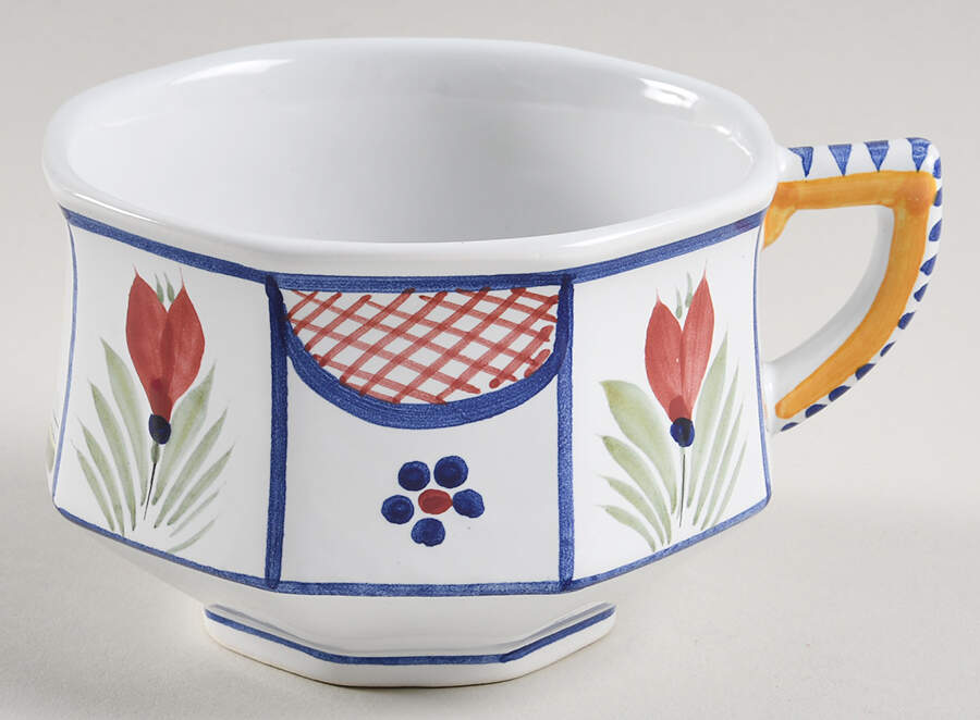 Mistral Blue (Octagonal, Lady Center) Oversized Cup by Quimper-1