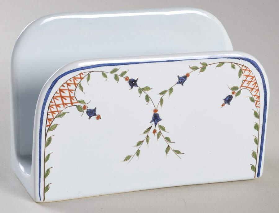 Mistral Blue (Octagonal, Lady Center) Napkin Holder by Quimper-1