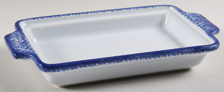 Mistral Blue (Octagonal, Lady Center) Rectangular Butter No Lid by Quimper-1