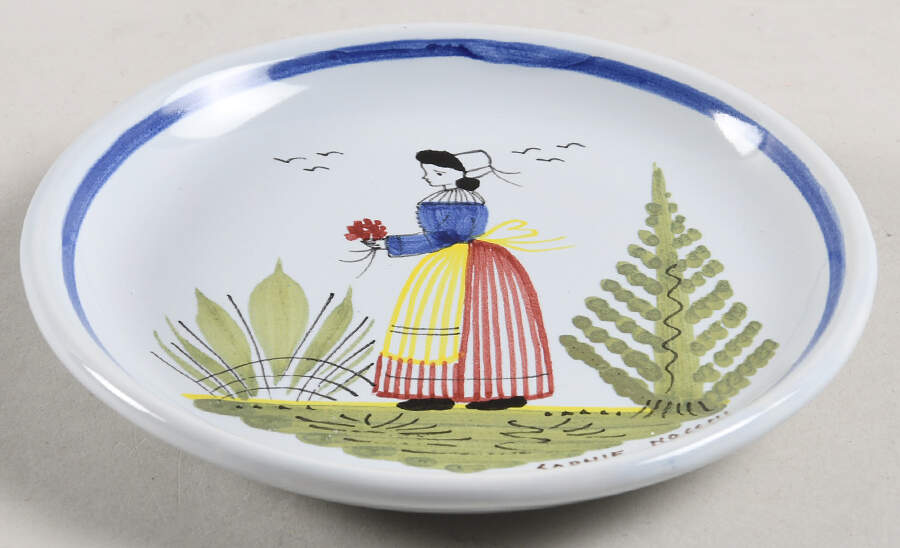 Mistral Blue (Octagonal, Lady Center) Coaster by Quimper-1