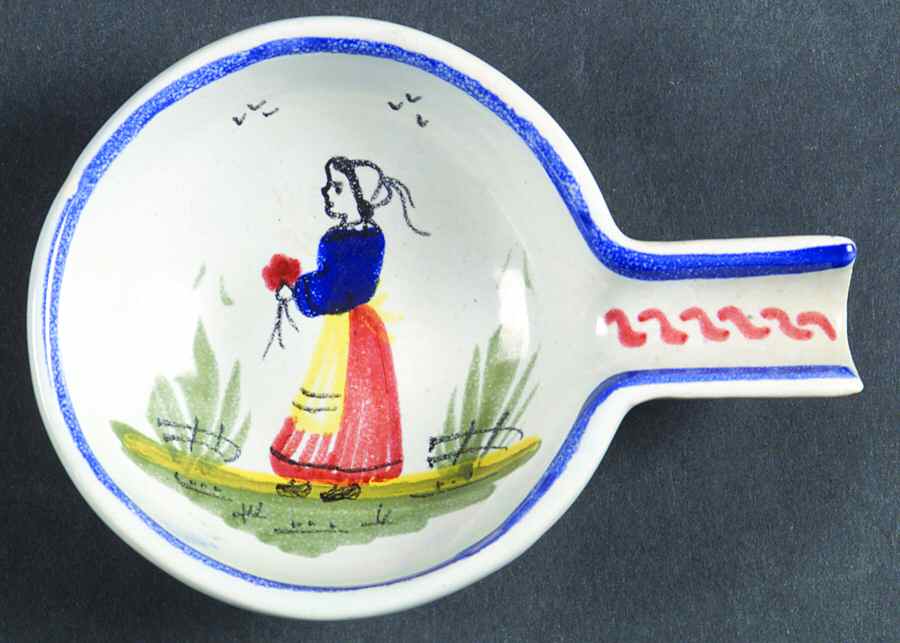 Mistral Blue (Octagonal, Lady Center) Small Ashtray by Quimper-1