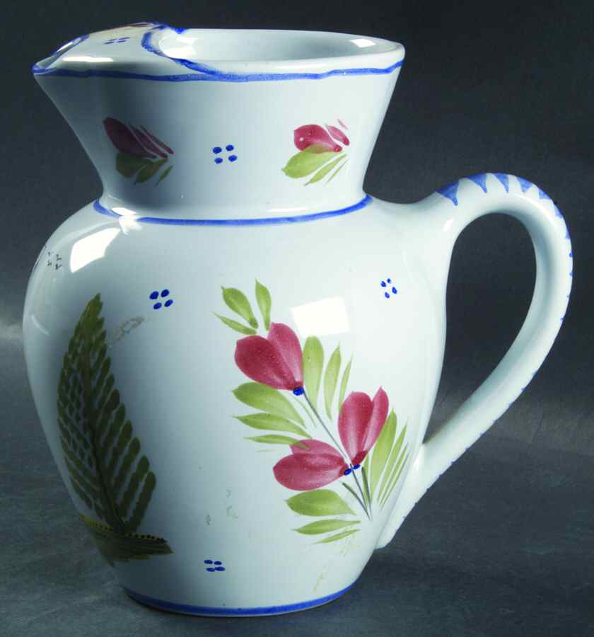 Mistral Blue (Octagonal, Lady Center) 32 Oz Ice Lip Pitcher by Quimper-1