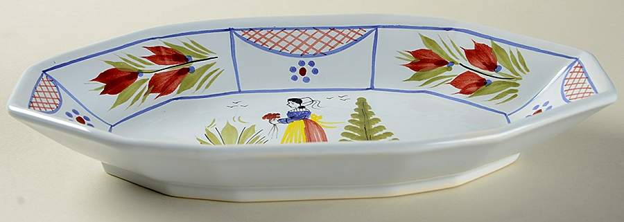 Mistral Blue (Octagonal, Lady Center) Relish by Quimper-1