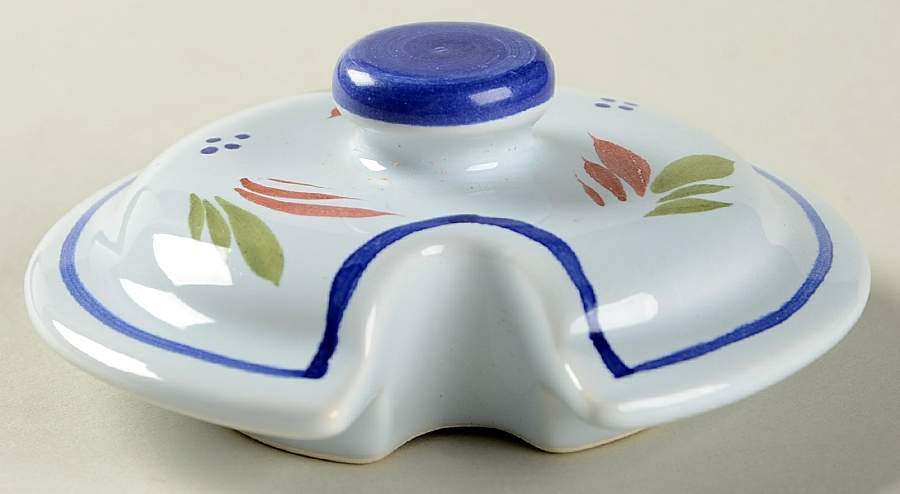 Mistral Blue (Octagonal, Lady Center) Lid for Jam/Jelly by Quimper-1