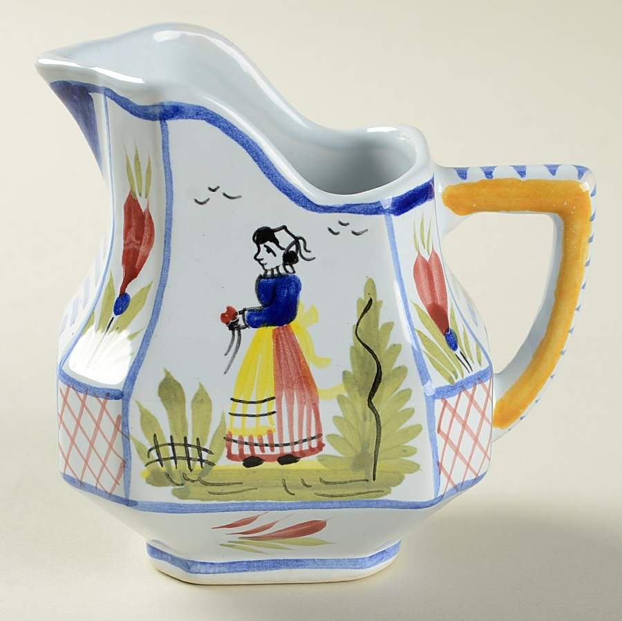 Mistral Blue (Octagonal, Lady Center) Mini Creamer by Quimper-1