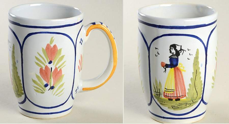 Mistral Blue (Octagonal, Lady Center) Mug by Quimper-1