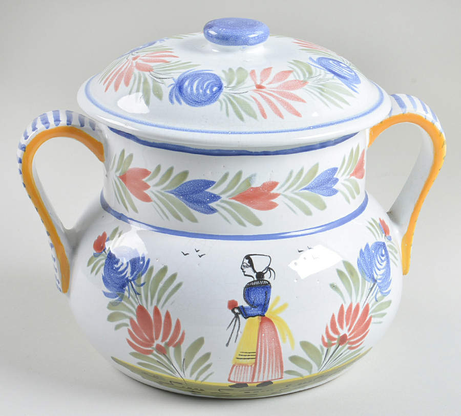 Mistral Blue (Round) Cookie Jar & Lid by Quimper-1