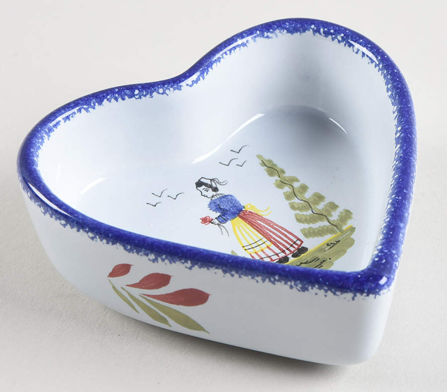 Mistral Blue (Round) Heart Shaped Dish by Quimper-1