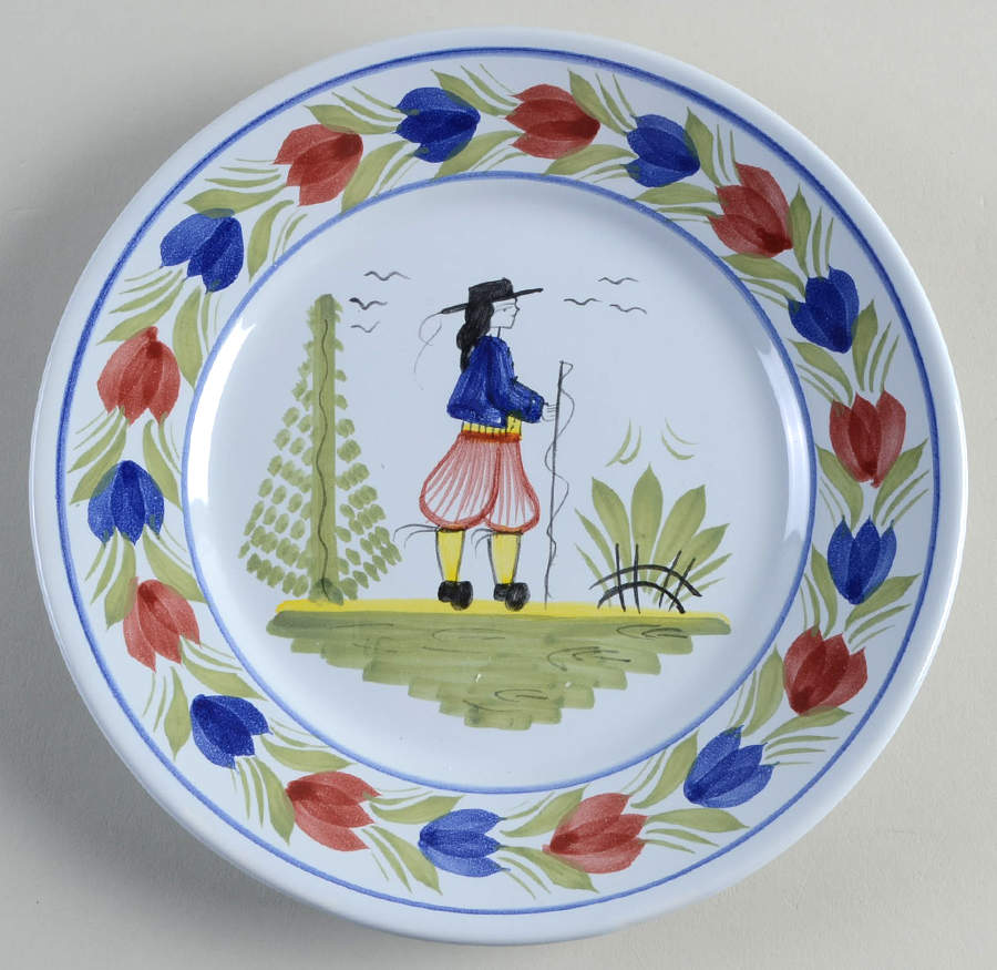 Mistral Blue (Round) Luncheon Plate by Quimper-1