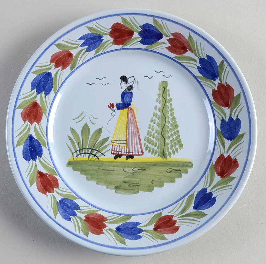 Mistral Blue (Round) Luncheon Plate by Quimper-1