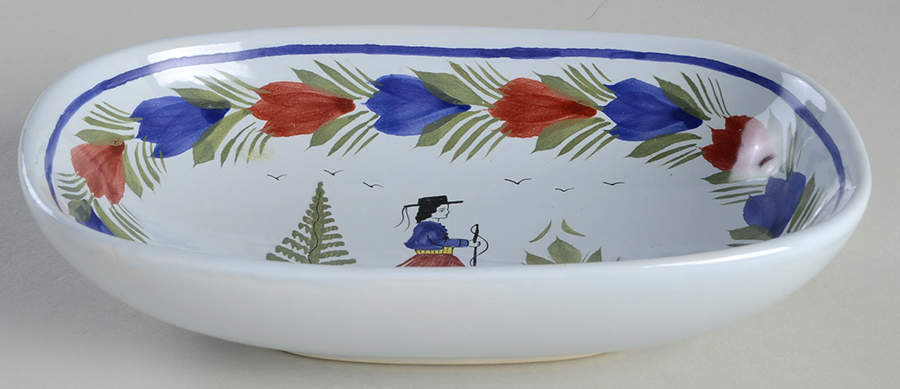 Mistral Blue (Round) Butter Tray by Quimper-1