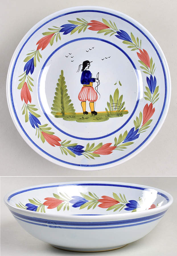 Mistral Blue (Round) 8" Round Vegetable Bowl by Quimper-1