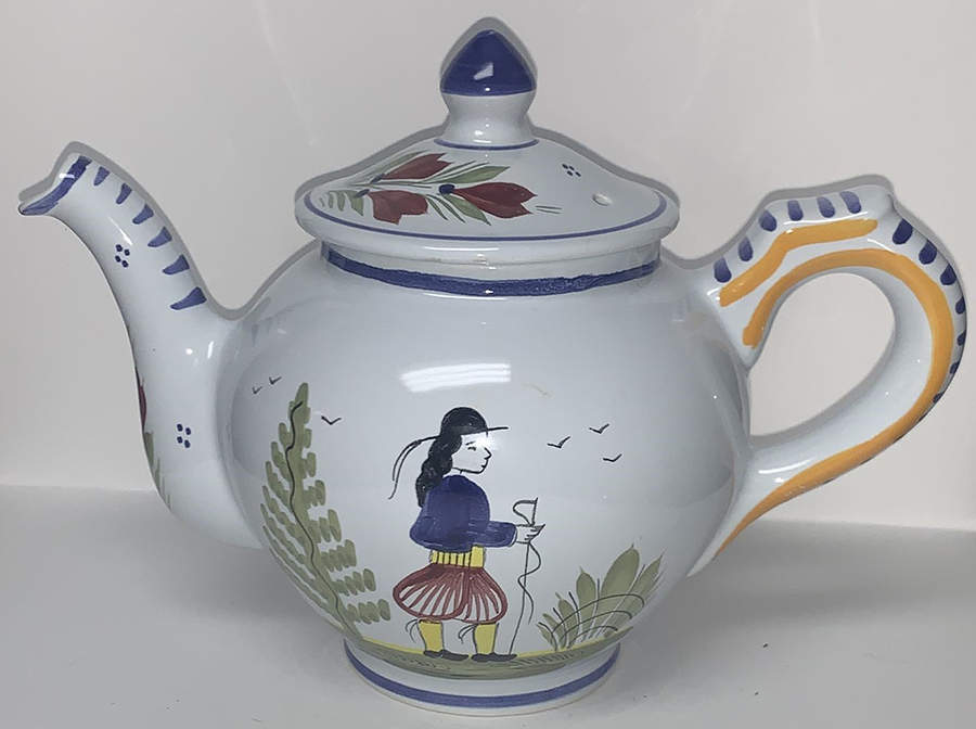 Mistral Blue (Round) Teapot & Lid by Quimper-1