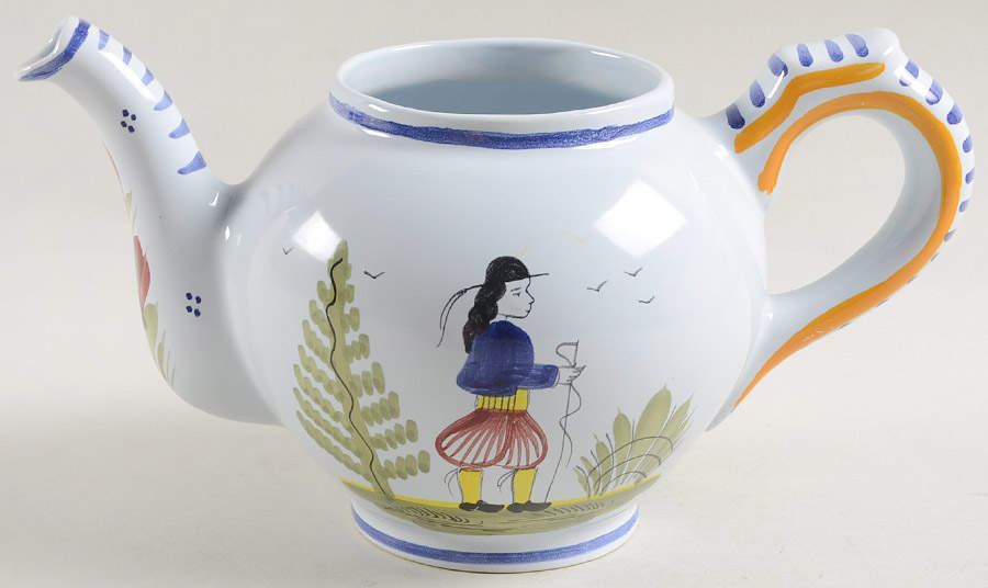 Mistral Blue (Round) Small Teapot No Lid by Quimper-1
