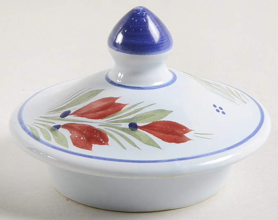 Mistral Blue (Round) Lid for Small Teapot by Quimper-1