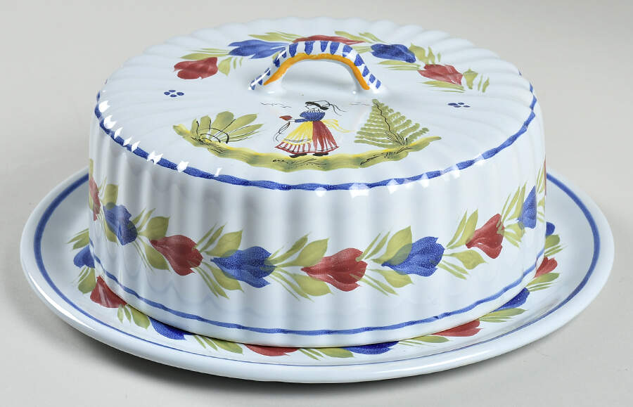 Mistral Blue (Round) Round Cheese Dish & Lid by Quimper-1