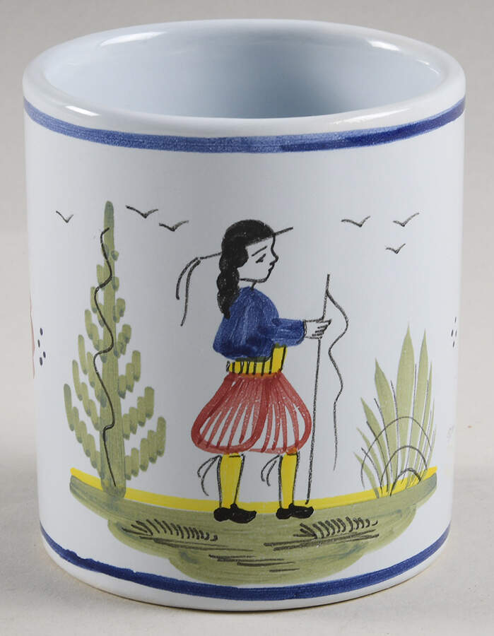 Mistral Blue (Round) Pencil/Pen Holder/Cup by Quimper-1