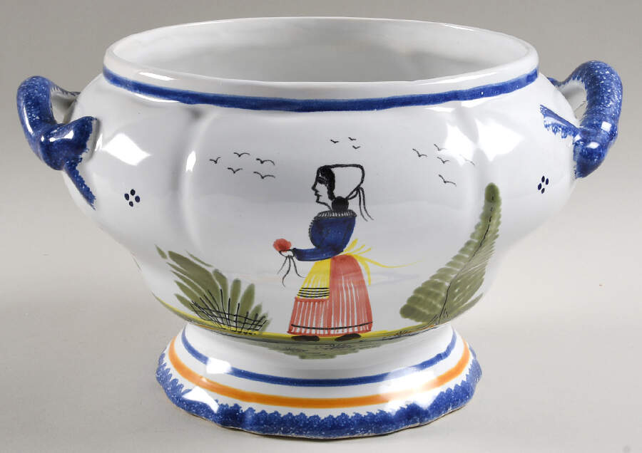 Mistral Blue (Round) Tureen No Lid by Quimper-1