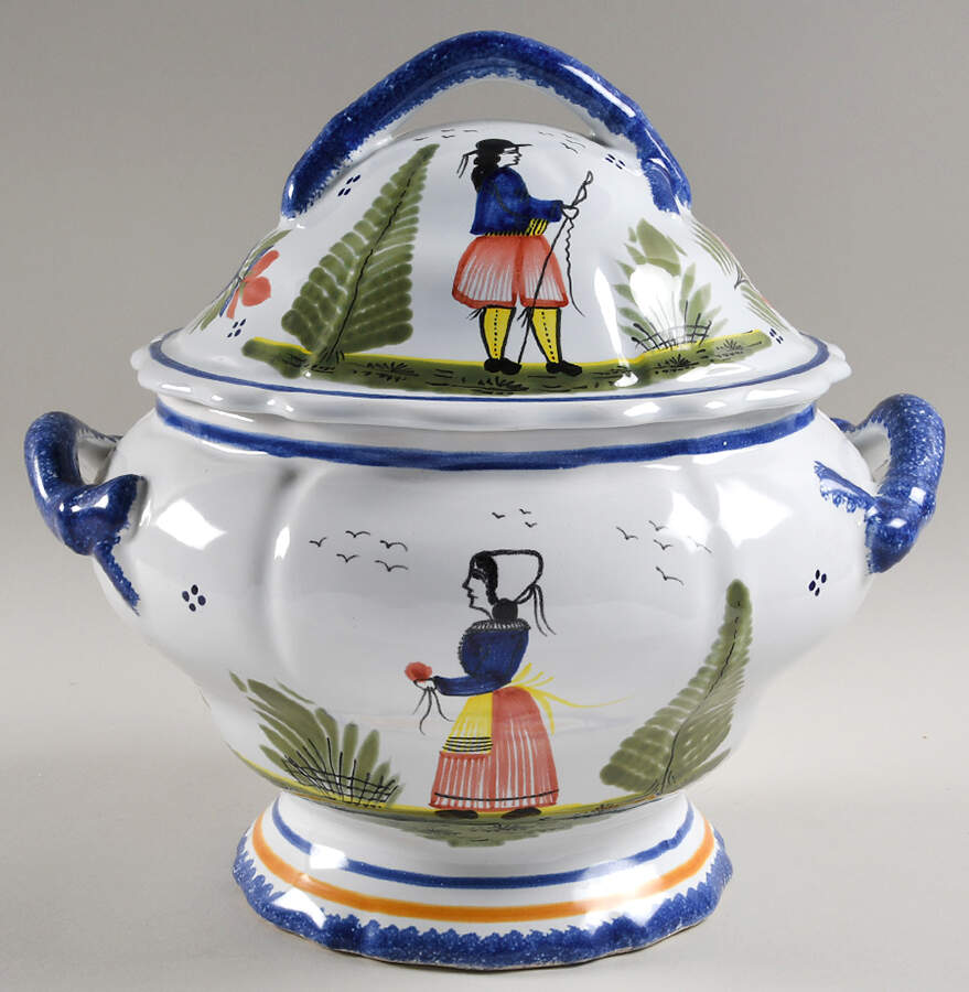 Mistral Blue (Round) Tureen &  Lid by Quimper-1
