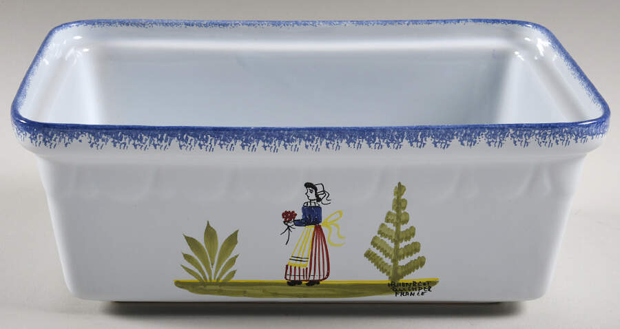 Mistral Blue (Round) 9" Rectangular Box No Lid by Quimper-1