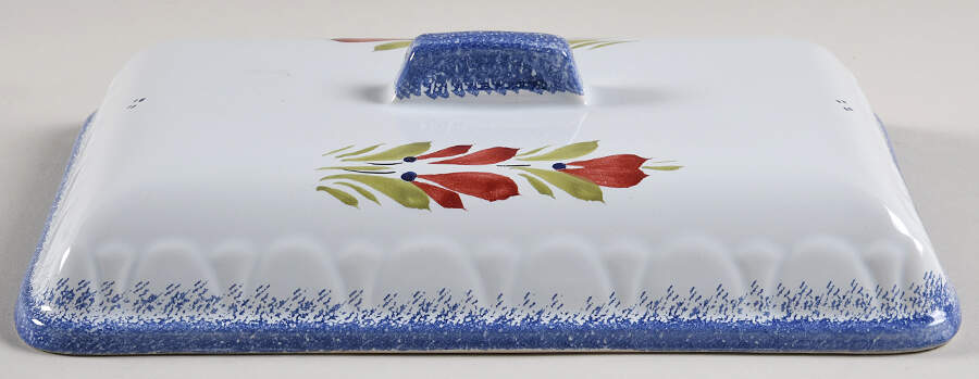 Mistral Blue (Round) Lid for 9" Rectangular Box by Quimper-1