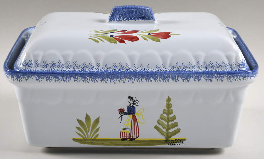 Mistral Blue (Round) 9" Rectangular Box & Lid by Quimper-1
