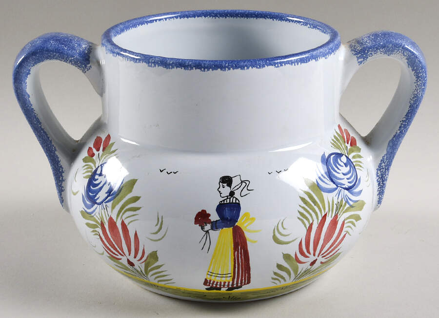 Mistral Blue (Round) Cookie Jar No Lid by Quimper-1