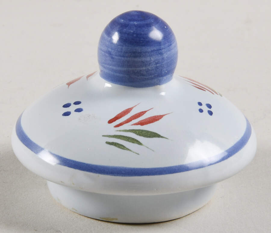 Mistral Blue (Round) Lid for Mustard Jar by Quimper-1