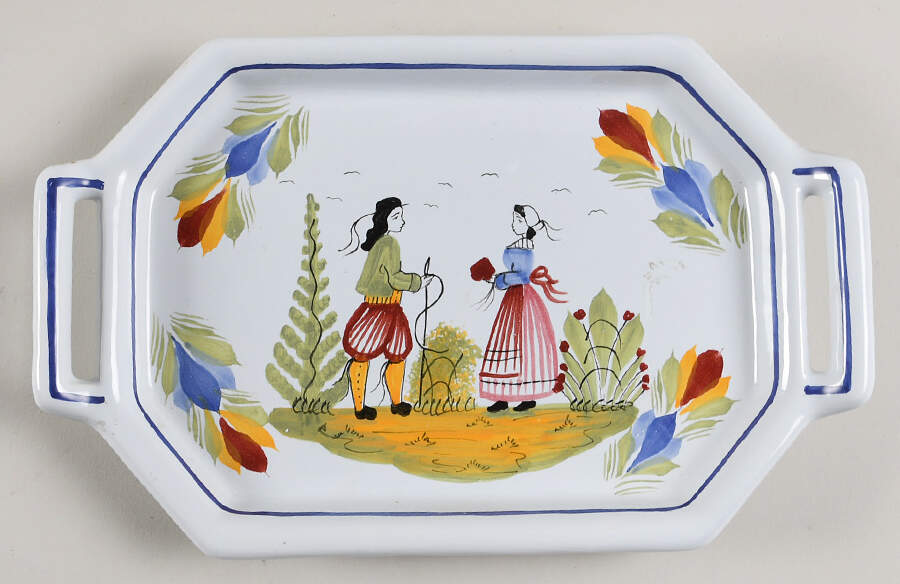 Mistral Blue (Round) 9" Rectangular Tray by Quimper-1