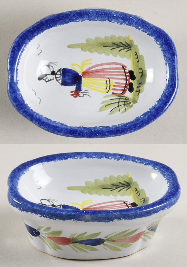 Mistral Blue (Round) Salt Dip by Quimper-1