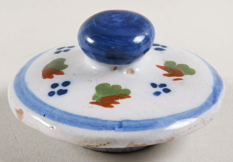 Mistral Blue (Round) Lid for Ink Pot by Quimper-1