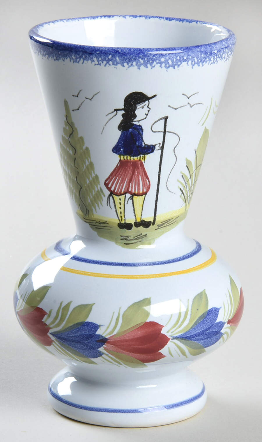 Mistral Blue (Round) 5" Vase by Quimper-1