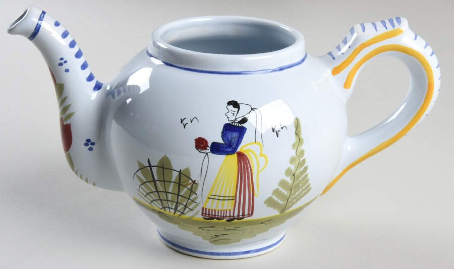 Mistral Blue (Round) Small Teapot No Lid by Quimper-1