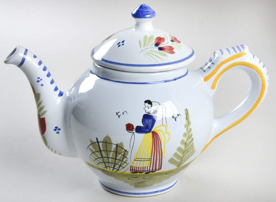 Mistral Blue (Round) Small Teapot & Lid by Quimper-1