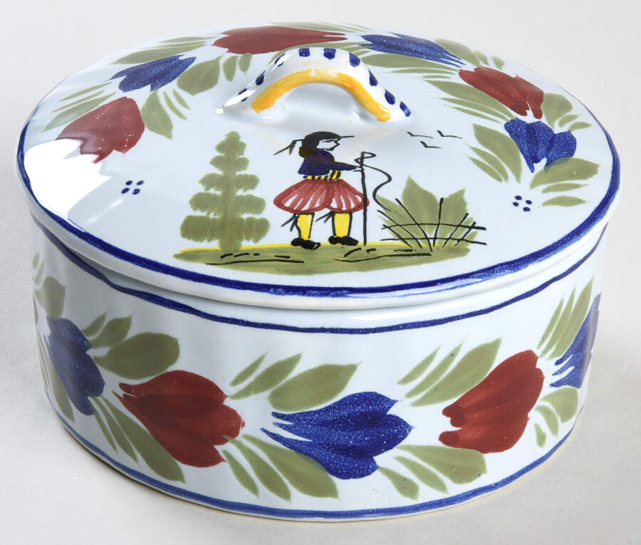 Mistral Blue (Round) 4" Round Box & Lid by Quimper-1