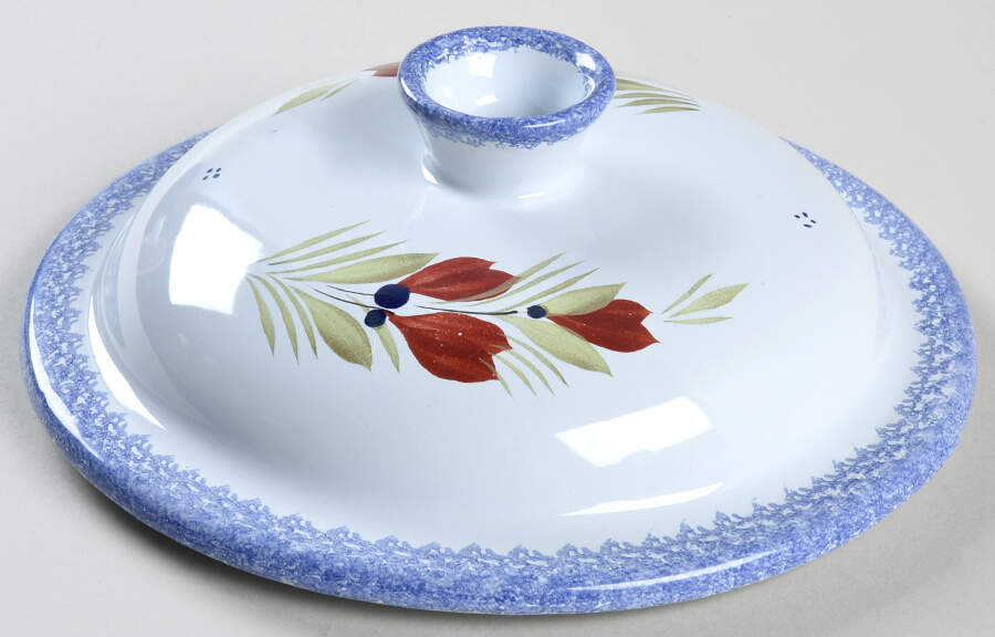 Mistral Blue (Round) Lid for 1.5 Qt Round Casserole by Quimper-1