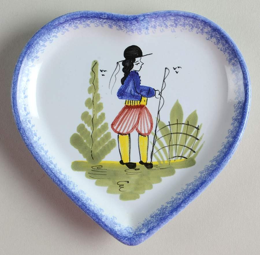 Mistral Blue (Round) Heart Shaped Dish by Quimper-1